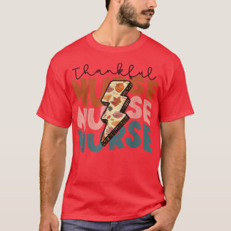 Herfst Seizoensnajaar Thankful Nurse Thanksgiving  T-shirt