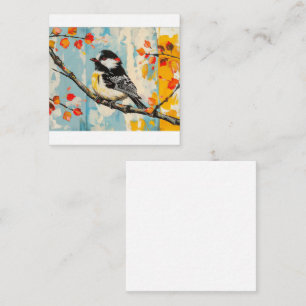 Herfst Serenade met Chickadee Bird Notitiekaartje