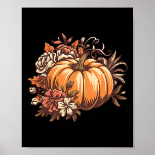 Herfst Shirt Vrouwen Pompoen Herfst Graphic Th Poster