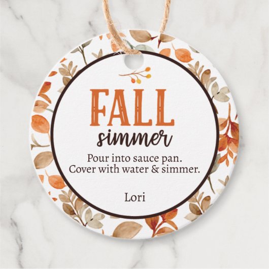 Herfst Simmer Bedankjes Labels (Voorkant)