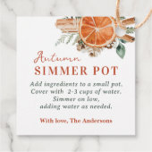 Herfst Simmer Pot Kachel Potpourri Gift Bedankjes Labels (Achterkant)
