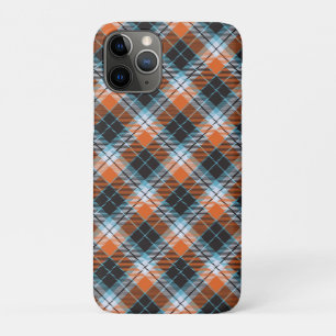 Herfst Sinaasappel Blauw Plaid Patroon iPhone 11 Pro Hoesje
