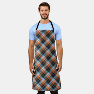 Herfst Sinaasappel Blauw Plaid Patroon Schort