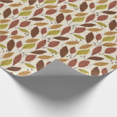 Herfst Sinaasappel en rood blad inpakpapier (Hoek)