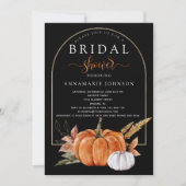 Herfst Sinaasappel en witte pompoenen op zwart Kaart (Voorkant)