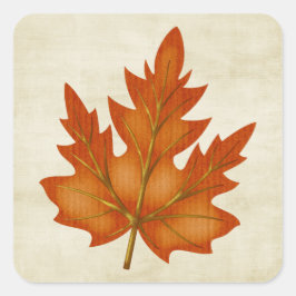 Herfst Sinaasappel esdoornblad Vierkante Sticker
