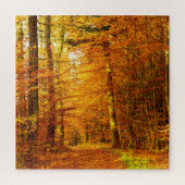 Herfst Sinaasappel: Forest Path Uitzicht. Legpuzzel (Verticaal)