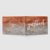 Herfst Sinaasappel Grijs Waterverf Bruiloft Monogr Gastenboek (Volledig)