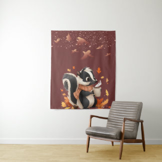Herfst Skunk Knusheid Wandtapijt | Schattig Dier i Wandkleed