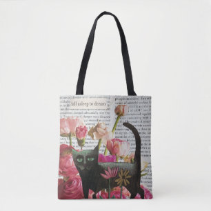 Herfst Slapen om te dromen Black Cat Hot Pink Flow Draagtas