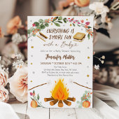 Herfst S'mores Campfire Pumpkin Baby shower Kaart