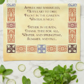 Herfst Song Thanksgiving gedicht met Border Towel Theedoek (Gevouwen)