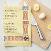 Herfst Song Thanksgiving gedicht met Border Towel Theedoek (Quarter Fold)