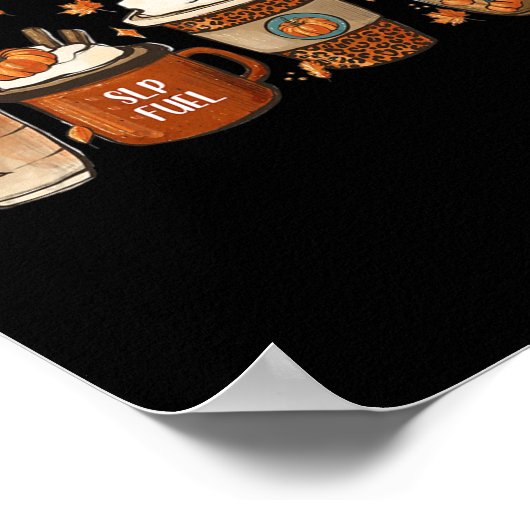 Herfst Speech Language Patholoog Coffee Pumpkin Ha Poster (Hoek)