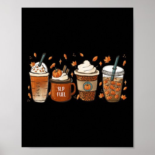Herfst Speech Language Patholoog Coffee Pumpkin Ha Poster (Voorkant)