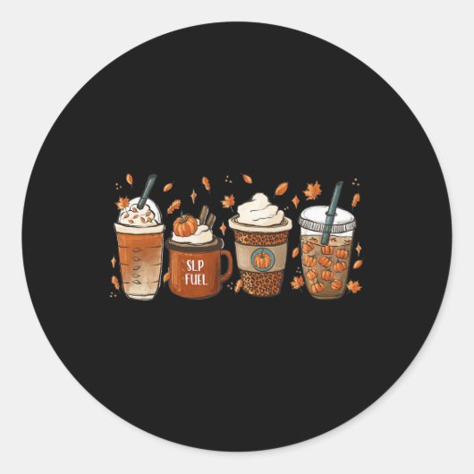 Herfst Speech Language Patholoog Coffee Pumpkin Ha Ronde Sticker (Voorkant)