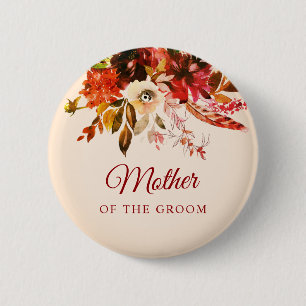 Herfst Splendor Blozen Ivoren Moeder van de Bruide Ronde Button 5,7 Cm