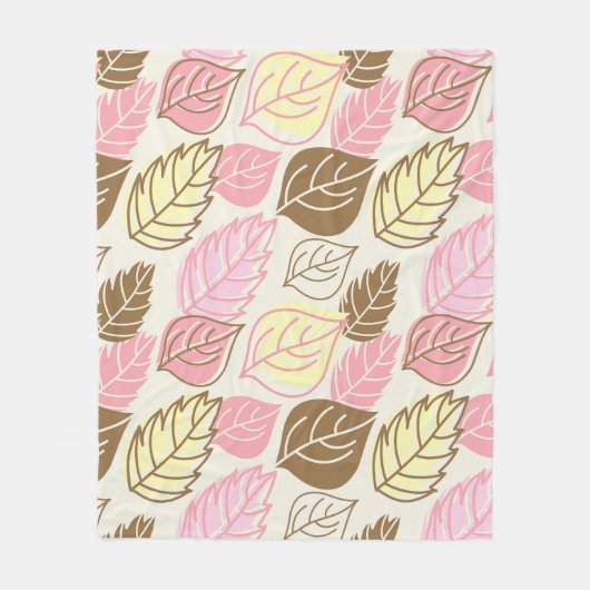 Herfst Splendor: Naadloos bladpatroon Fleece Deken (Voorkant)