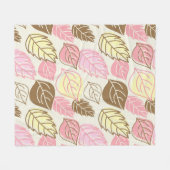Herfst Splendor: Naadloos bladpatroon Fleece Deken (Voorkant (Horizontaal))