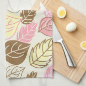 Herfst Splendor: Naadloos bladpatroon Theedoek (Quarter Fold)