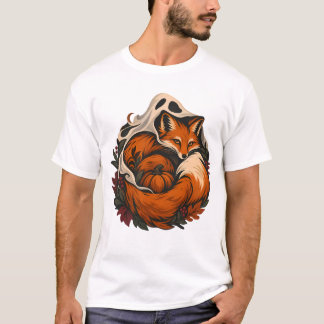 Herfst spookachtige vos Halloween T-shirt ontwerp