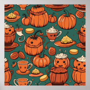 Herfst Spooky Pumpkin Pizzazz Party Poster