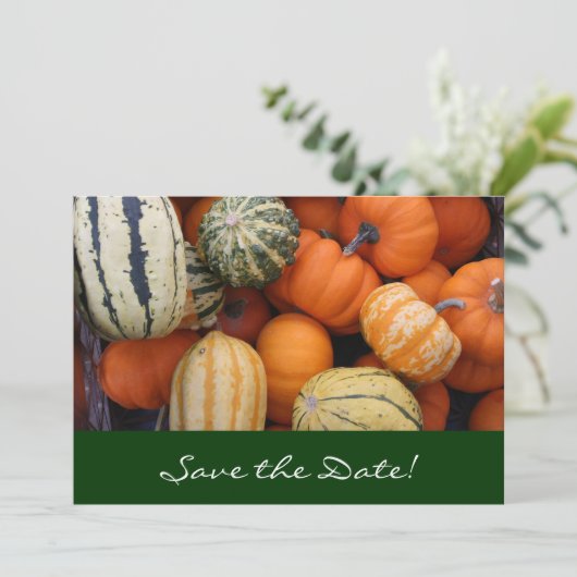 Herfst Squash Harvest Save the Date Kaart (Staand voorkant)