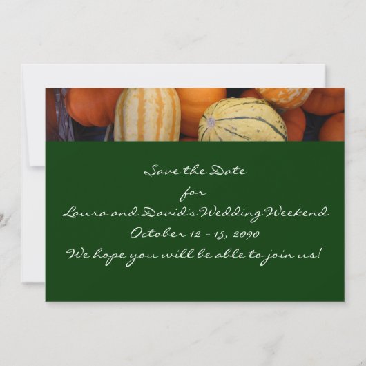 Herfst Squash Harvest Save the Date Kaart (Achterkant)