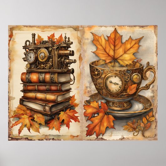 Herfst Steampunk Art Poster (Voorkant)