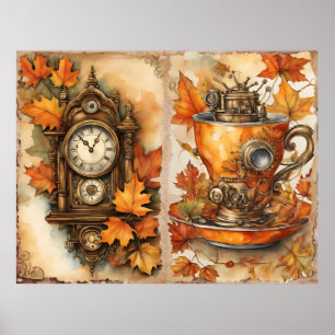 Herfst Steampunk Art Poster
