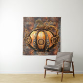 Herfst Steampunk Pompoen Tapestry Wandkleed (In situ)