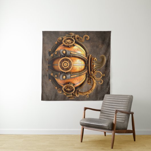 Herfst Steampunk Pompoen Tapestry Wandkleed (In Situ (horizontaal))