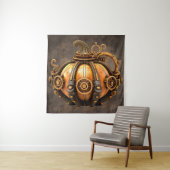 Herfst Steampunk Pompoen Tapestry Wandkleed (In situ)