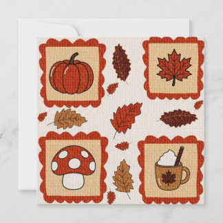 Herfst stempels patroon Thanksgiving Feestdagenkaart