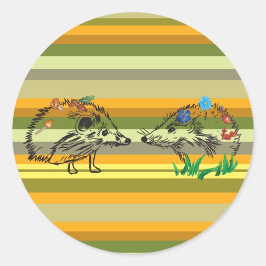 Herfst Sticker Hedgehog Liefde (Voorkant)