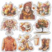 Herfst Stickers Custom-Cut Vinyl Sticker (Voorkant)