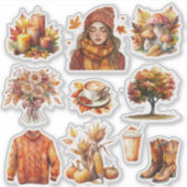 Herfst Stickers Custom-Cut Vinyl Sticker (Voorkant)
