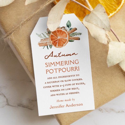 Herfst Stoompotpourri Herfst op het fornuis Cadeaulabel