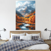 Herfst Stream Canvas Afdruk (Insitu (Slaapkamer))