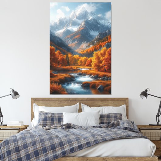 Herfst Stream Canvas Afdruk (Insitu (Slaapkamer))