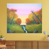 Herfst Stream met Trees Korea Canvas Afdruk (Insitu (Woonkamer))
