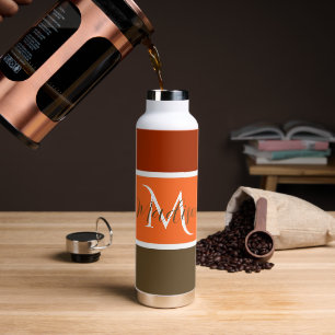 Herfst strepen gepersonaliseerd waterfles