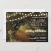 Herfst String Lights Eikenboom bruiloft uitnodigin Kaart (Voorkant)