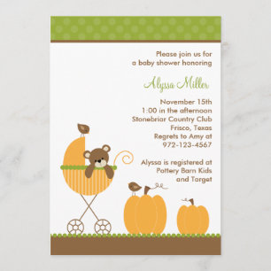 Herfst Stroller Baby Shower-uitnodigingen Kaart