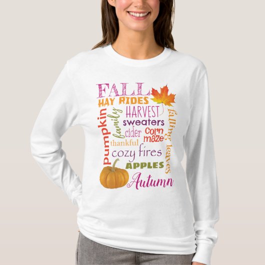 Herfst subway art lange hoes T-shirt (Voorkant)