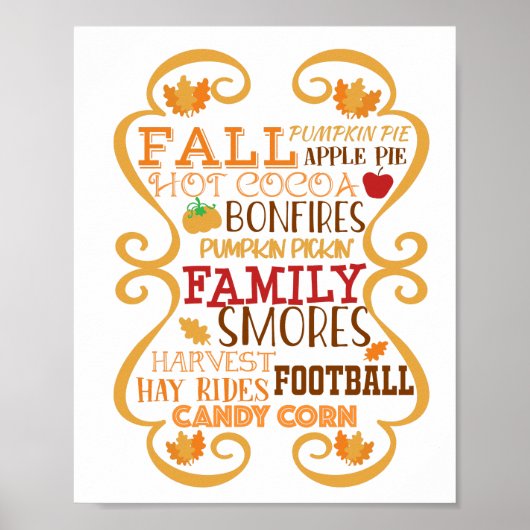 Herfst Subway Art Poster (Voorkant)