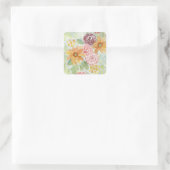 Herfst Sunflower Bouquet Vierkante Sticker (Tas)