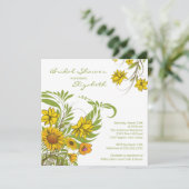 Herfst Sunflower Bridal Shower Invitation Kaart (Staand voorkant)