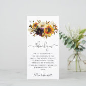 Herfst Sunflower Burgundy Floral Weddenschap Harte (Staand voorkant)