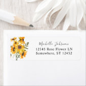 Herfst Sunflower Floral Return Address Label (Insitu)
